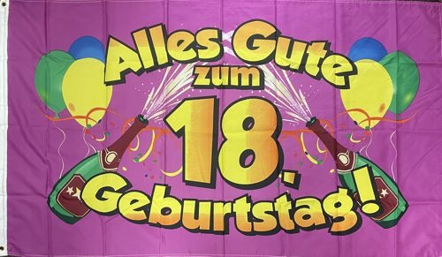 Alles Gute zum 18. Geburtstag - preiswerte Alternative: 150 x 90 cm