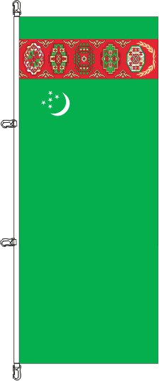 Turkmenistan - Hochformatflagge