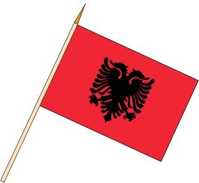 Albanien - Stockfahnen (1 VE = 10 Stück) - Stockfahne