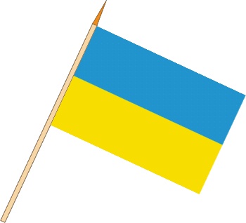 Ukraine - Stockfahnen (1 VE = 10 Stück) - Stockfahne