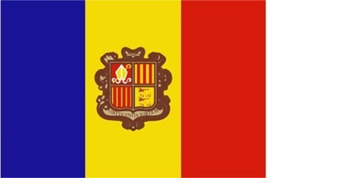 Andorra mit Wappen - preiswerte Alternative: 150 x 90 cm