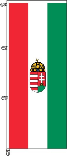 Ungarn mit Wappen - Auslegerflagge