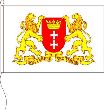 Danzig mit großem Wappen - Querformatflagge