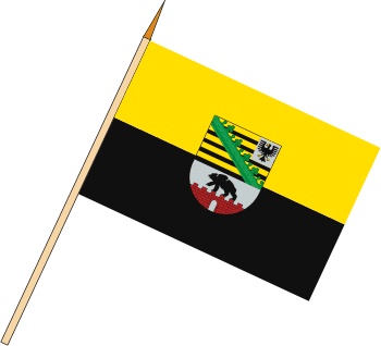 Sachsen-Anhalt mit Wappen - Stockfahnen (1 VE = 10 Stück) - Stockfahne