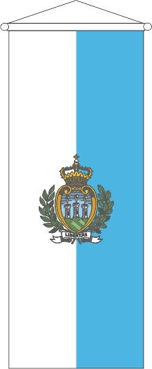 San Marino mit Wappen - Bannerfahne