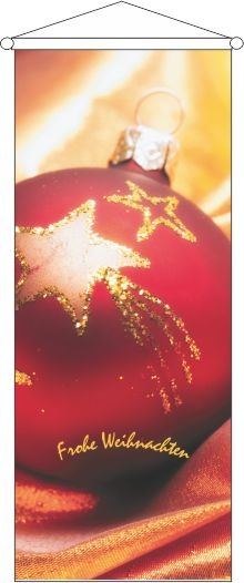 Frohe Weihnachten Weihnachtskugel - Bannerfahne - Bannerfahne