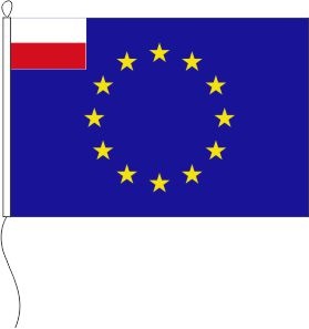 Europa (Polen in der Gösch) - Querformatflagge