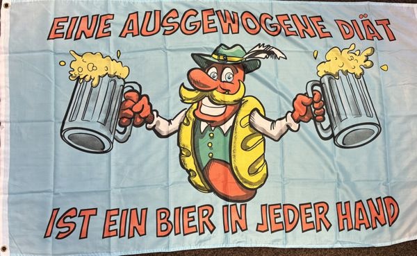 Bier Diät Spruch - preiswerte Alternative: 150 x 90 cm