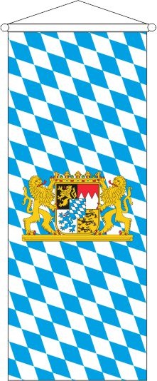 Bayern Raute mit Wappen und Löwen - Bannerfahne