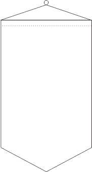 Farbe weiß 5-eckig - Tischbanner 15 x 25 cm