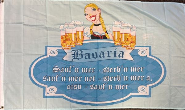 Bier - Bavaria Trinkspruch Frau - preiswerte Alternative: 150 x 90 cm