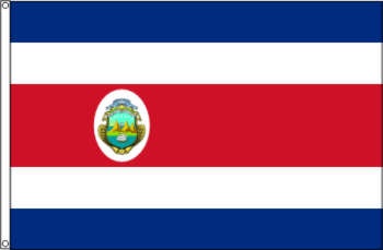 Costa Rica mit Wappen - preiswerte Alternative: 150 x 90 cm