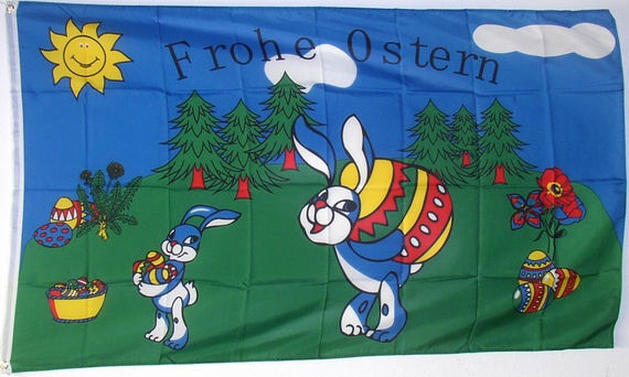 Ostern Hasen mit Ostereien - preiswerte Alternative: 150 x 90 cm