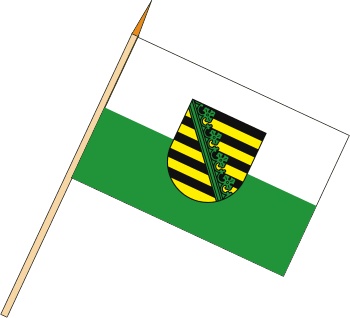 Sachsen mit Wappen - Stockfahnen (1 VE = 10 Stück) - Stockfahne