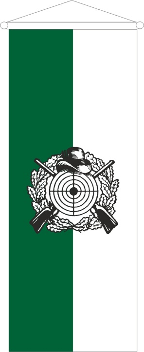 Schützen grün/weiß mit Emblem - Bannerfahne