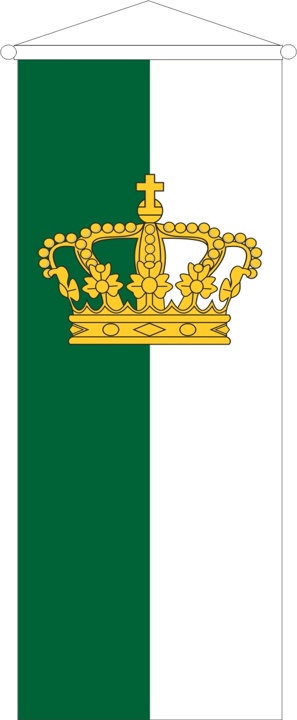 Schützen grün/weiß Krone - Bannerfahne