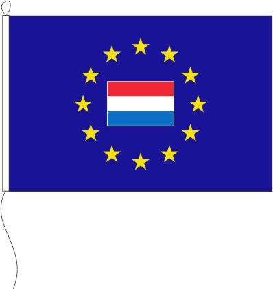 Europa (Luxemburg Fahne im Sternenkreis) - Querformatflagge
