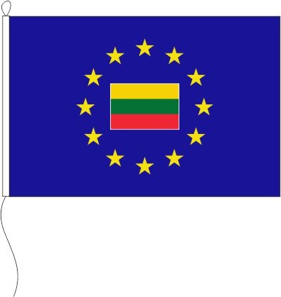 Europa (Litauen Fahne im Sternenkreis) - Querformatflagge