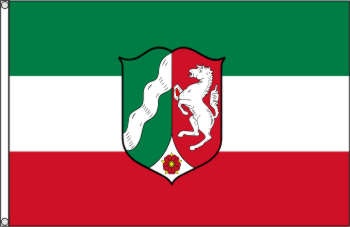 Nordrhein-Westfalen mit Dienstwappen - preiswerte Alternative: 150 x 90 cm