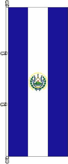 El Salvador mit Wappen - Hochformatflagge