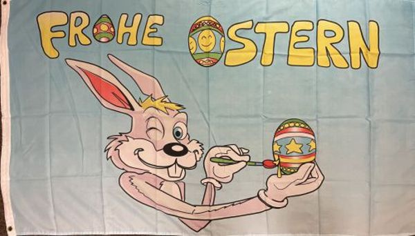 Frohe Ostern Hasenkopf - preiswerte Alternative: 150 x 90 cm