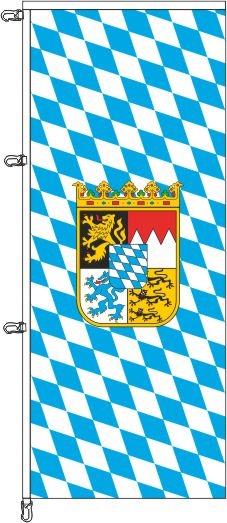 Bayern Raute mit Wappen - Auslegerflagge