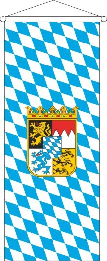 Bayern Raute mit Wappen - Bannerfahne