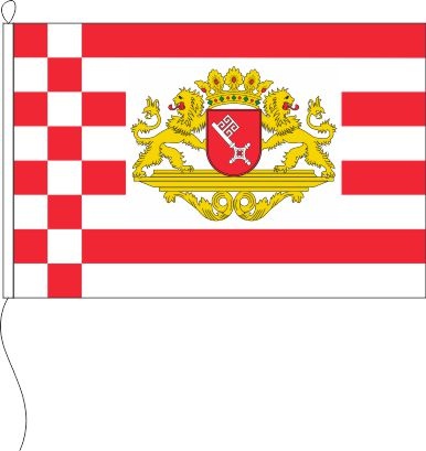 Bremen mit großem Wappen - Querformatflagge