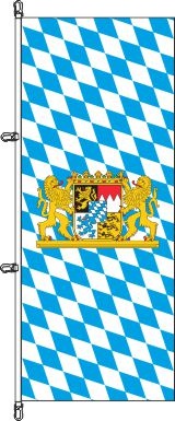 Bayern Raute mit Wappen und Löwen - Hochformatflagge