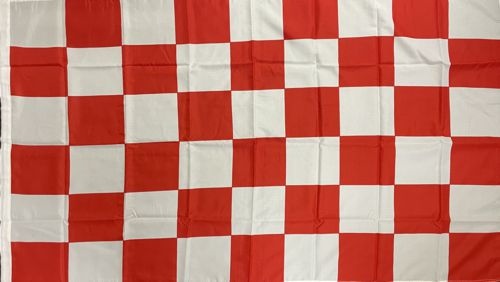 Kariert rot/weiß (Schwenkfahne) - preiswerte Alternative: 150 x 90 cm