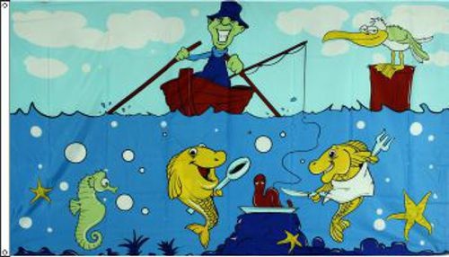 Angler im Boot - preiswerte Alternative: 150 x 90 cm