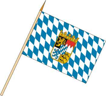 Bayern Raute mit Wappen - Stockfahnen (1 VE = 10 Stück) - Stockfahne
