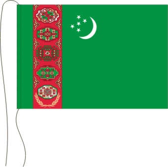 Turkmenistan - Tischflagge 25 x 15 cm