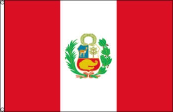 Peru mit Wappen - preiswerte Alternative: 150 x 90 cm
