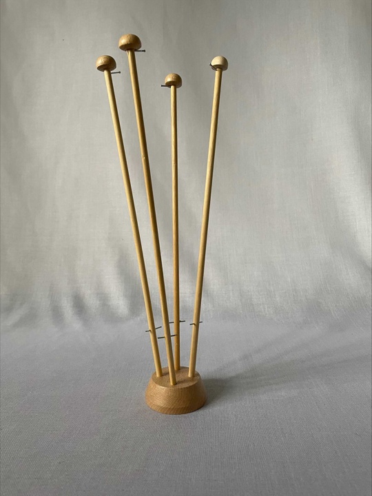 Tischflaggenständer Holz natur ca. 30 cm hoch 4-fach