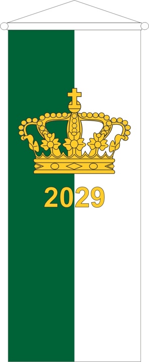 Schützen grün/weiß Krone 2029 - Bannerfahne