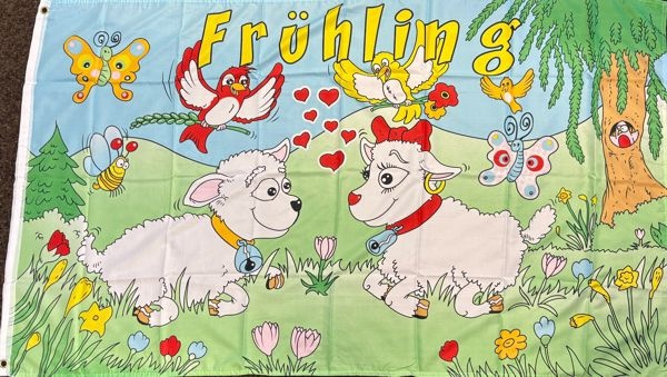Frühling Schafe - preiswerte Alternative: 150 x 90 cm