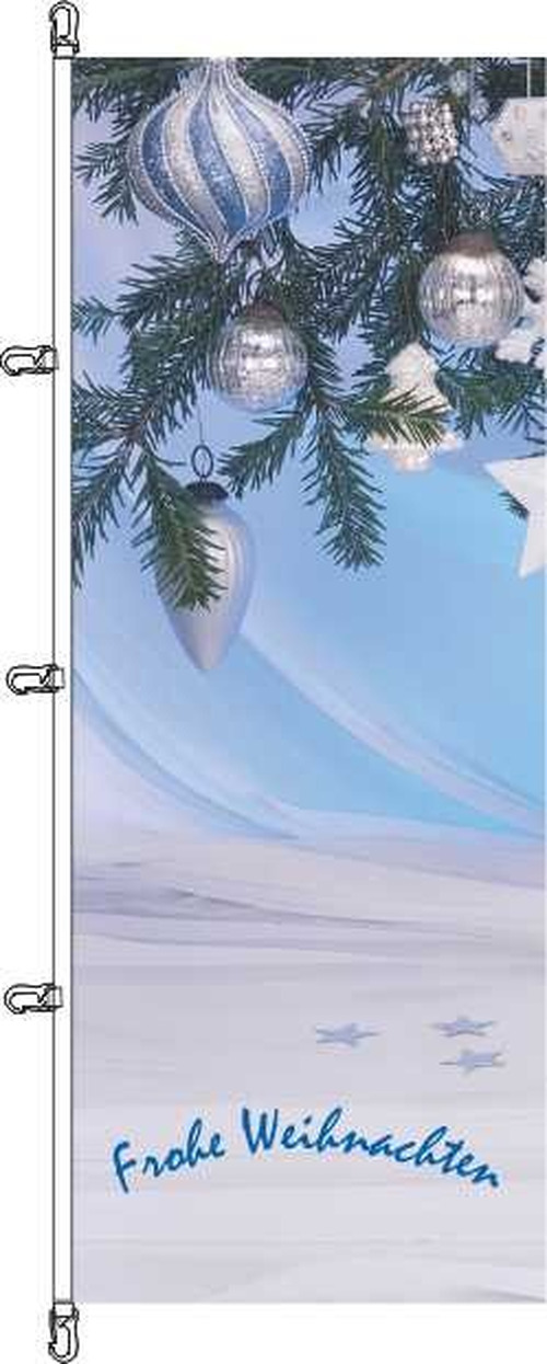 Frohe Weihnachten Silberdeko - Auslegerflagge