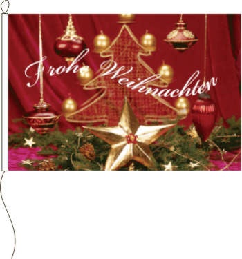 Frohe Weihnachten Kugeln - Querformatflagge