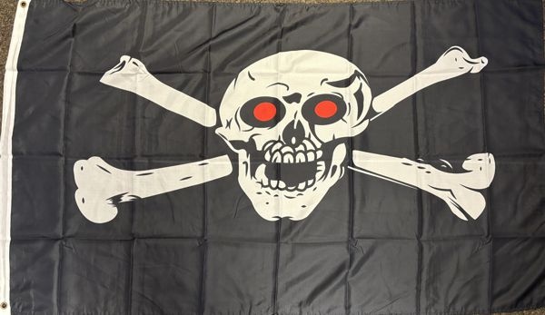 Totenkopf rote Augen - preiswerte Alternative: 150 x 90 cm