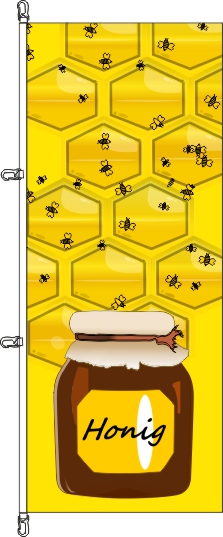Bienen Honigglas - Hochformatflagge