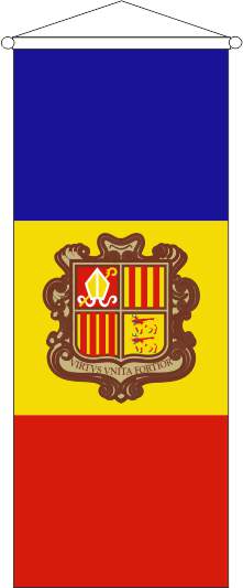 Andorra mit Wappen - Bannerfahne
