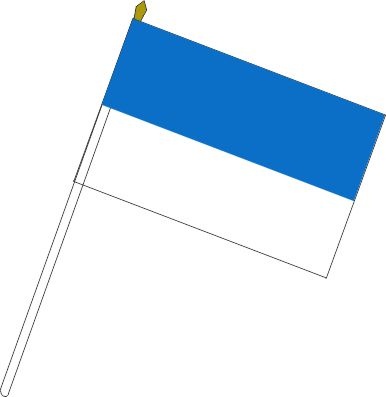 Farbe blau/weiß - Stockfahnen (1 VE = 10 Stück) - Stockfahne