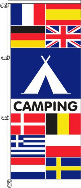 Camping + 10 Länder - Auslegerflagge