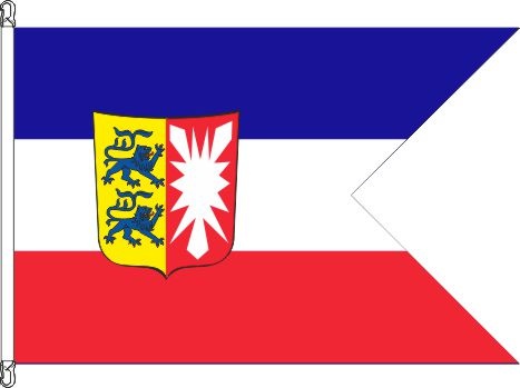 Schleswig-Holstein mit Wappen 150 x 90 cm - mit Schwalbenschwanz