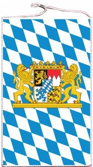 Bayern Raute mit Wappen und Löwen - Tischbanner