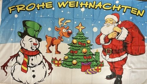 Frohe Weihnachten Rentier - preiswerte Alternative: 150 x 90 cm
