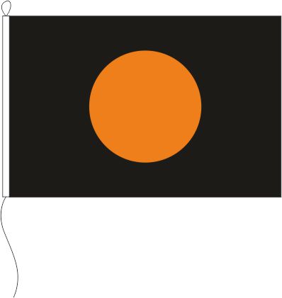 Farbe schwarz + orange Scheibe - Querformatflagge