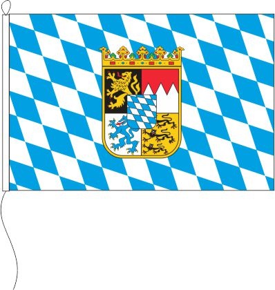 Bayern Raute mit Wappen - Querformatflagge