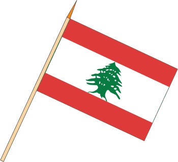 Libanon - Stockfahnen (1 VE = 10 Stück) - Stockfahne